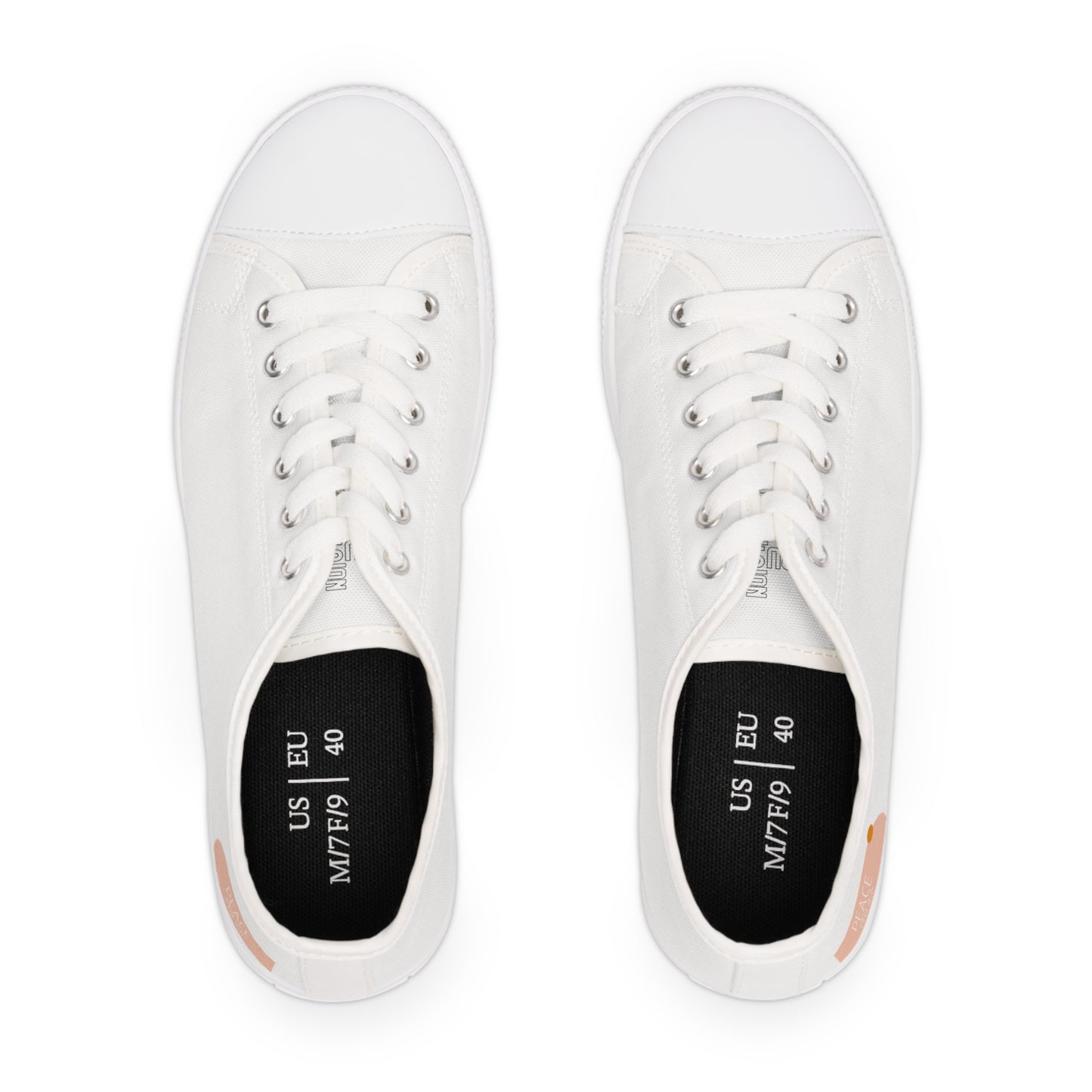 Peace (Phil 4:6)- Women's Low Top Sneakers (white)