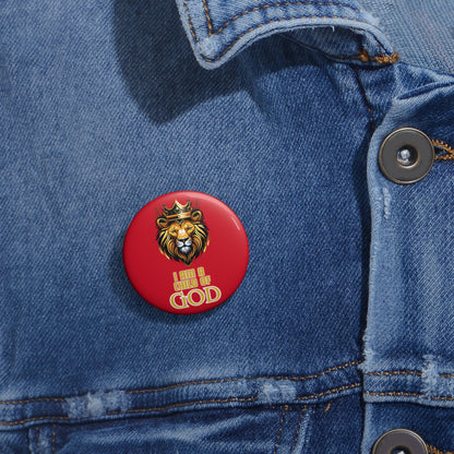 I am a child of God- Pin Button (red)
