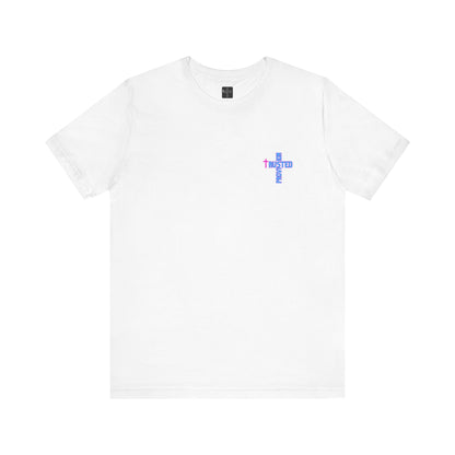 Trusted Provision- Unisex T-shirt (pink/blue logo)