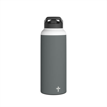 I'm living proof...Jesus Heals-  32 oz Stainless Steel Bottle (dark grey)