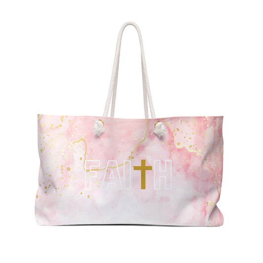 FAITH/Hebrews 11- Weekender Bag (pink marble)