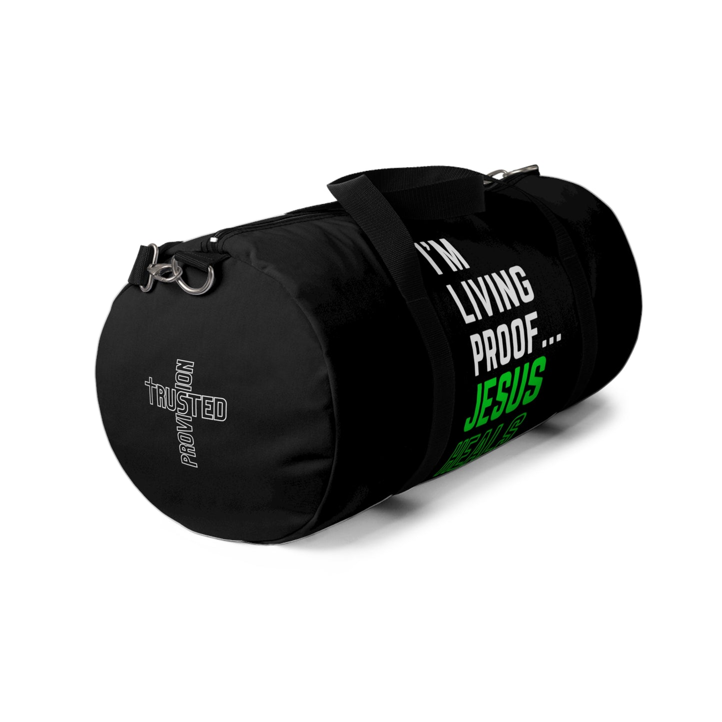 I'm living proof...Jesus Heals - Duffel Bag (black/neon)