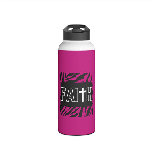 FAITH/Hebrews 11- Stainless Steel Bottle (pink/zebra)