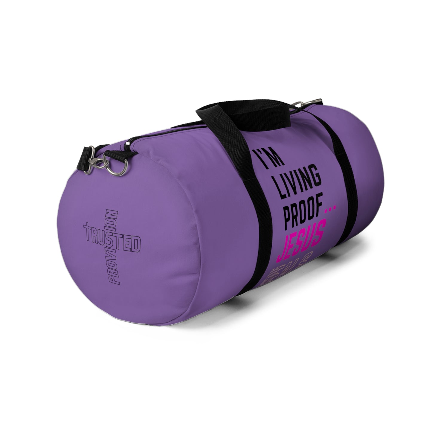 I'm living proof...Jesus Heals - Duffel Bag (purple)