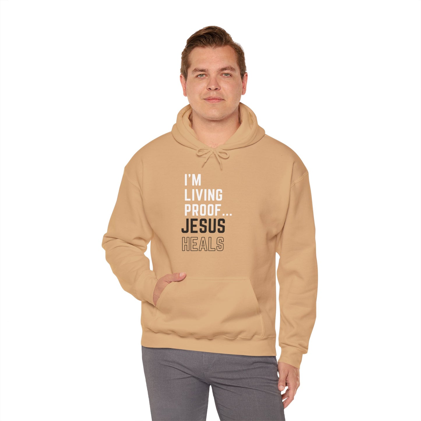 I am living proof...Jesus Heals- Unisex Hoodie