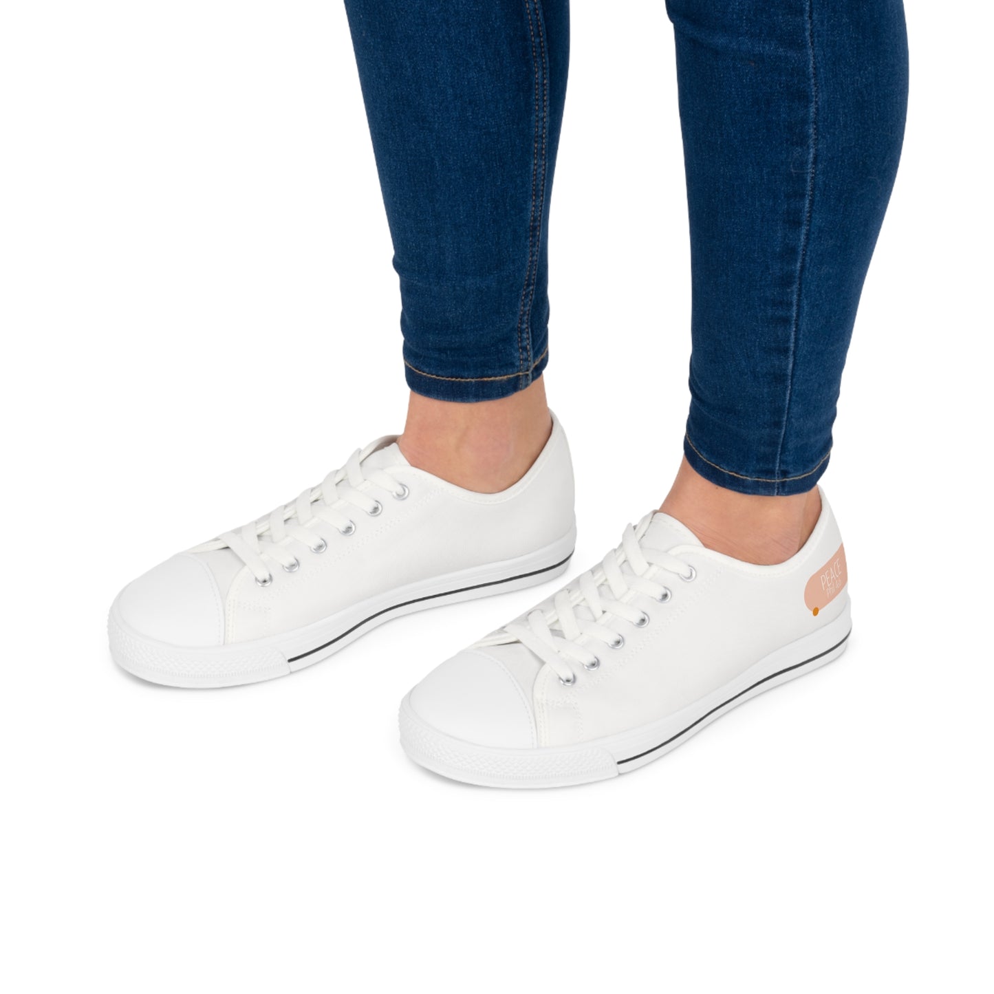 Peace (Phil 4:6)- Women's Low Top Sneakers (white)