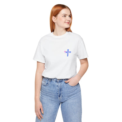 Trusted Provision- Unisex T-shirt (pink/blue logo)