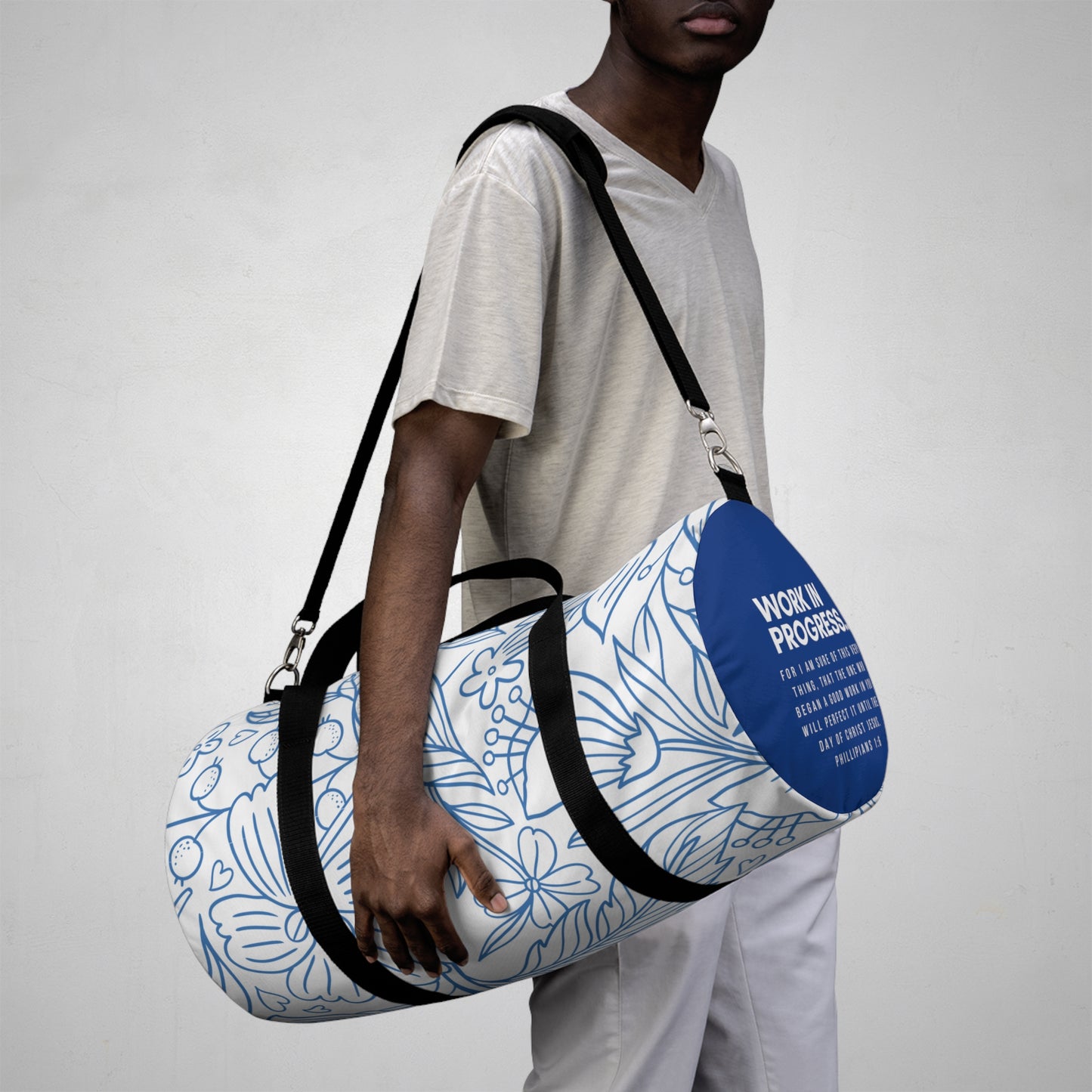 Work in Progress... - Duffel Bag (blue lillies)