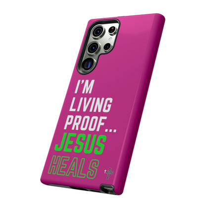 I'm living proof...Jesus Heals- Tough Case (pink)