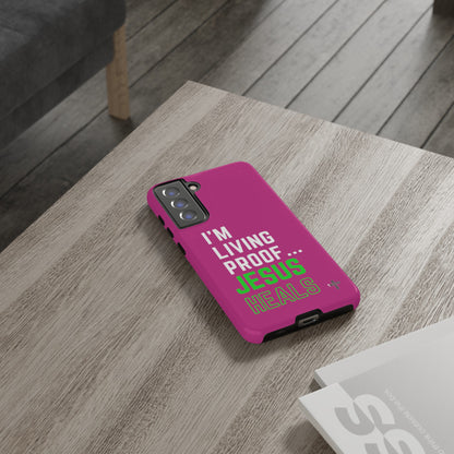I'm living proof...Jesus Heals- Tough Case (pink)