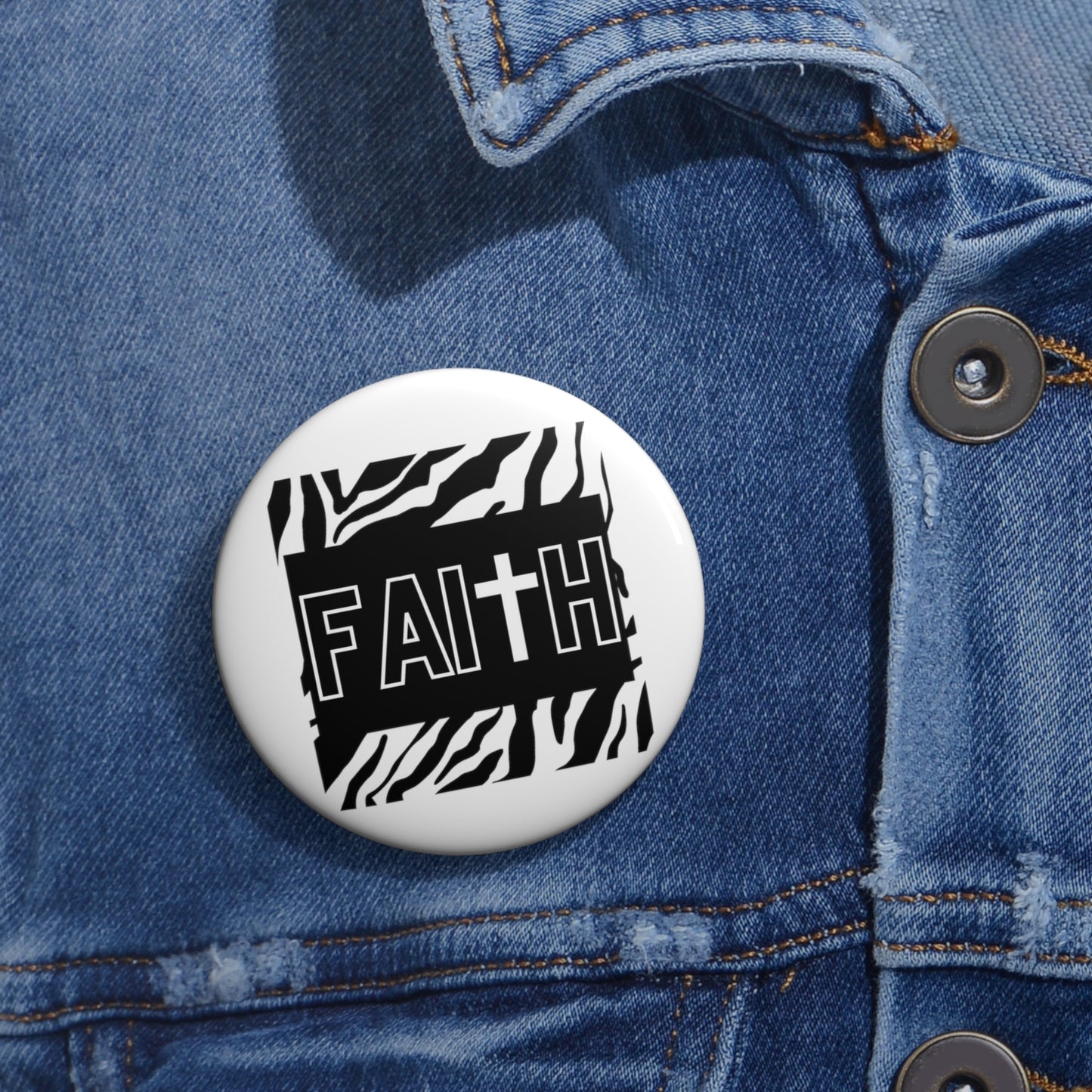 FAITH/Hebrews 11- Pin Button (zebra)