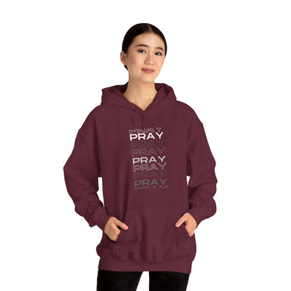 Pray- Unisex Hoodie (white & gray letters)