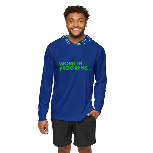 Work in Progreess...Men's Sports Warmup Hoodie (blue)