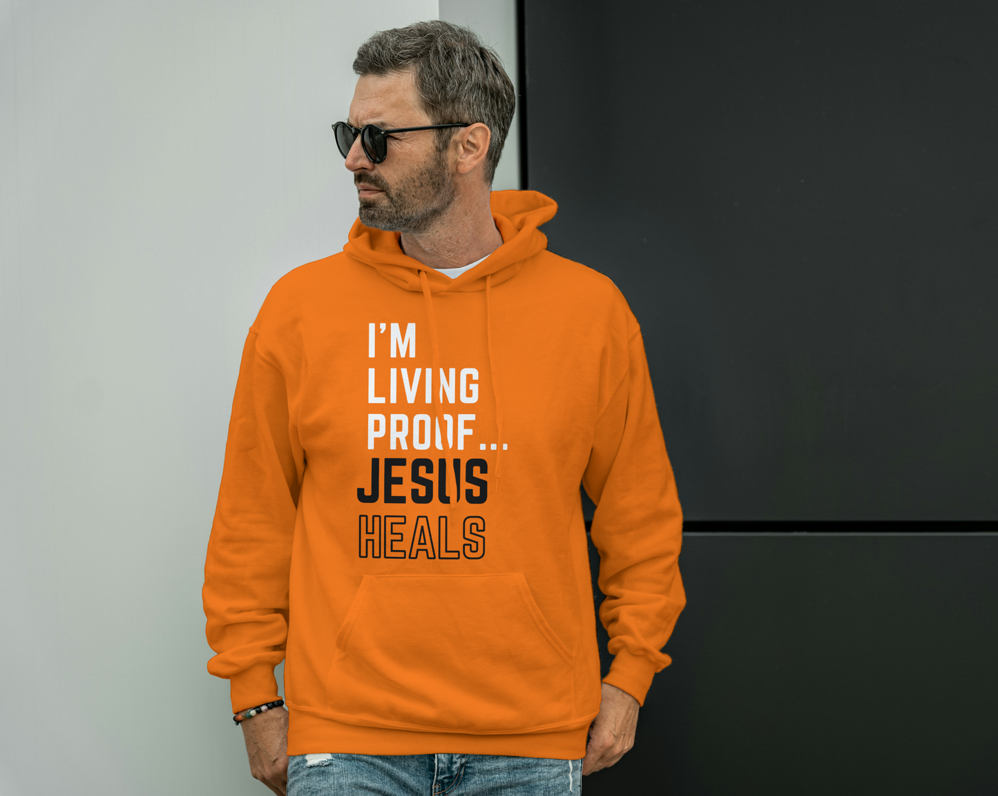 I am living proof...Jesus Heals- Unisex Hoodie