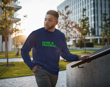Work in Progress- Youth Crewneck Sweatshirt (neon green)